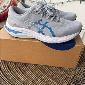 ASICS Gray and Blue Men's/Women's Running Shoes